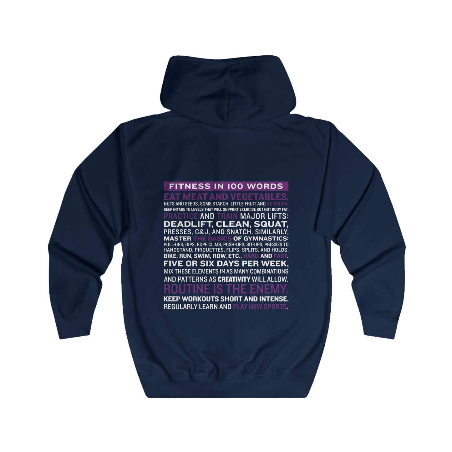 Sweatjacke Unisex "Fitness in 100 Words"