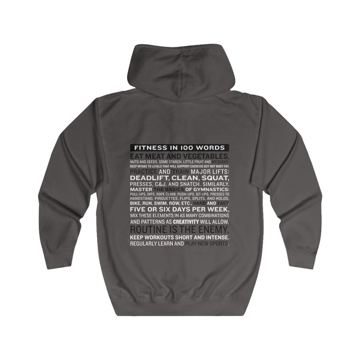 Sweatjacke Unisex "Fitness in 100 Words"