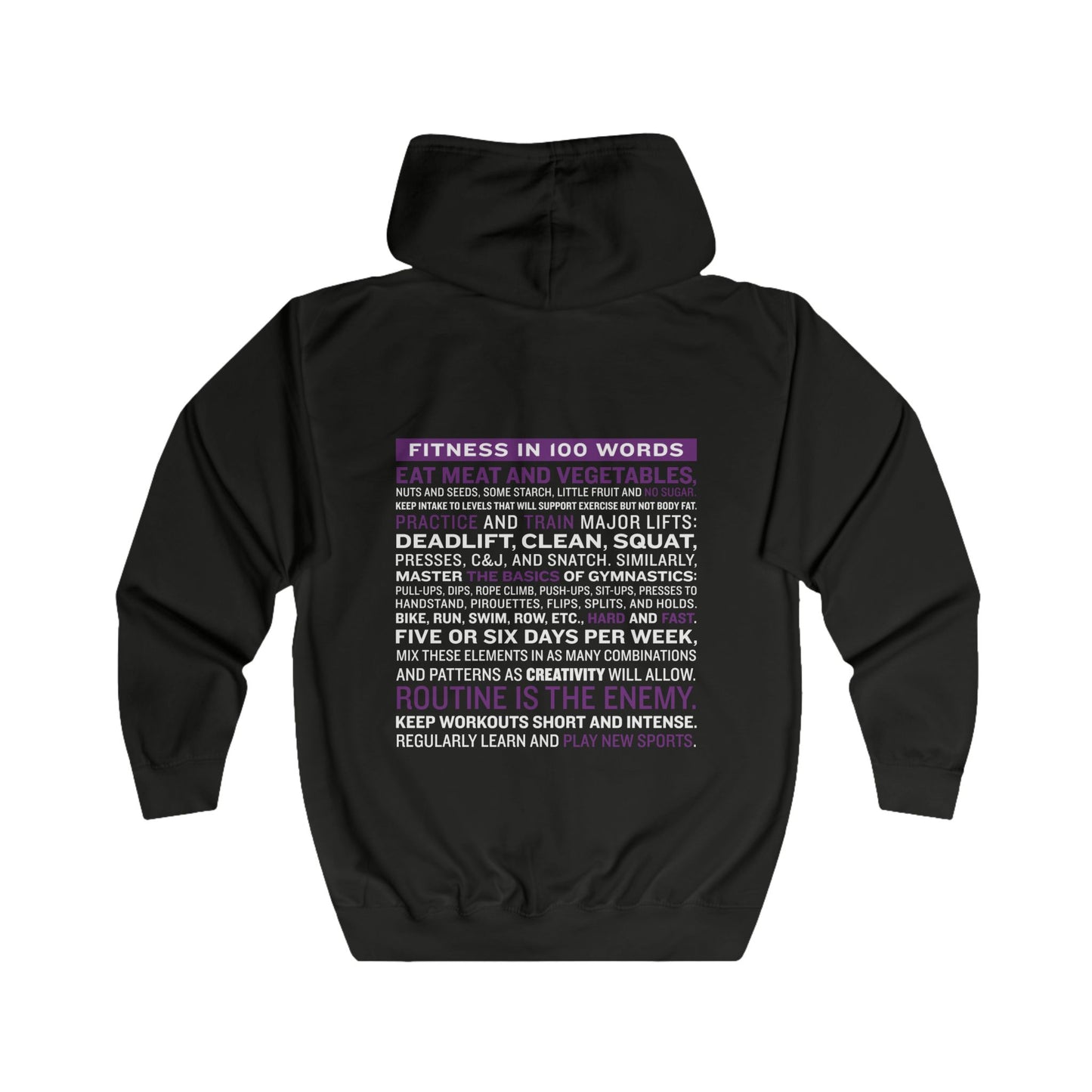Sweatjacke Unisex "Fitness in 100 Words"