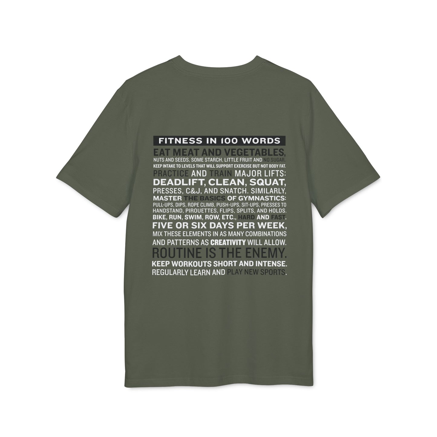 T-Shirt Unisex "HQ" 100 Words of Fitness