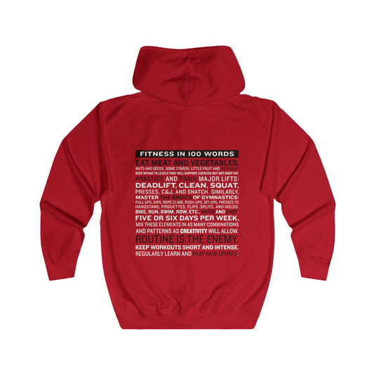 Sweatjacke Unisex "Fitness in 100 Words"